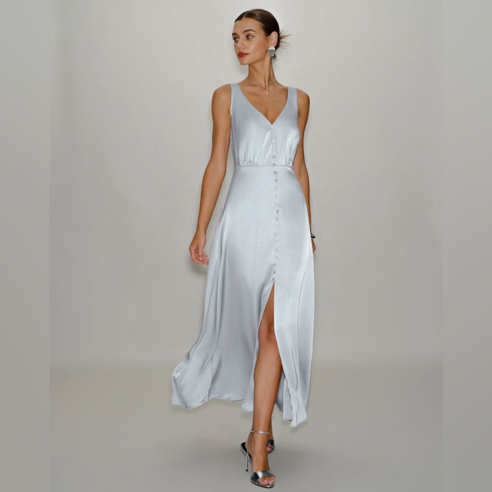 Grey A-Line Sleeveless Maxi Dress